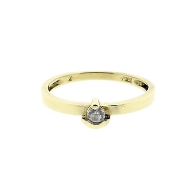 Image 1 of Gold solitaire ring with zirconia