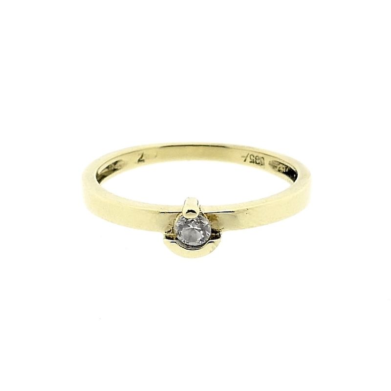 Image 1 of Gold solitaire ring with zirconia
