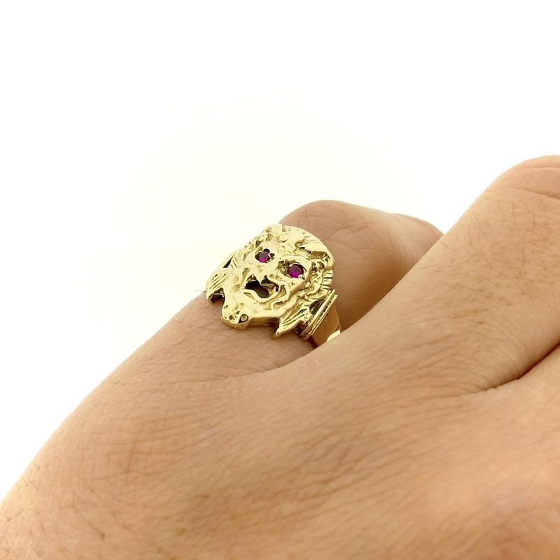 Image 9 of Gold pinky ring with ruby; Hades