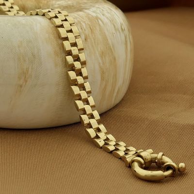 Image 2 of Gold Bismarck link bracelet | 19.5 cm