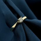 Image 2 of Gold solitaire ring with diamond | 0.18 ct.