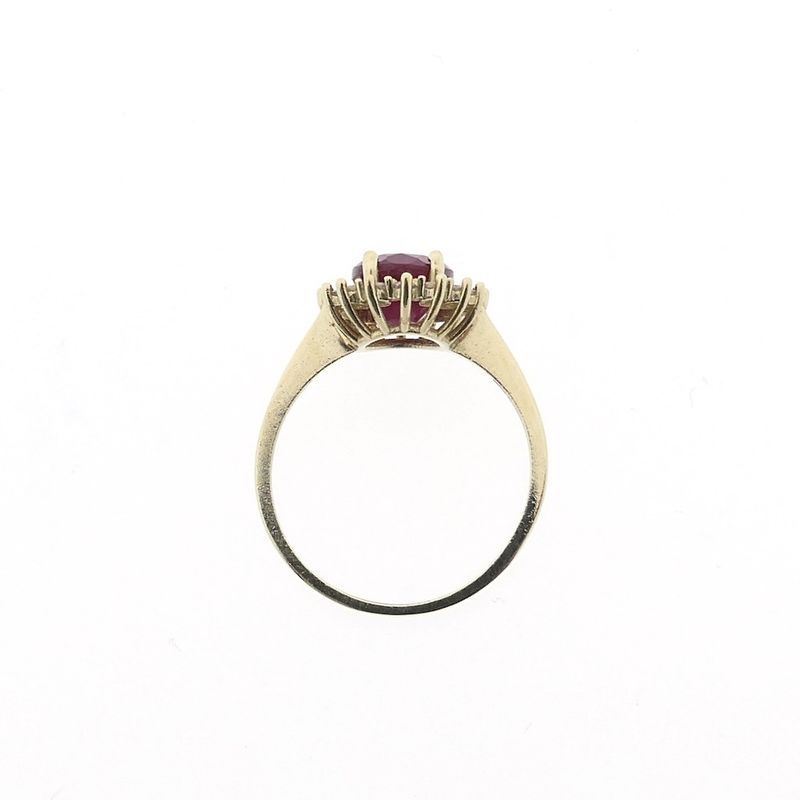 Image 5 of Gold ring with ruby ​​and zirconia | Vintage