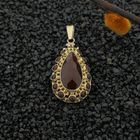 Image 10 of Vintage gold entourage pendant with carnelian