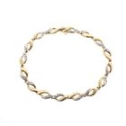 Image 1 of Two-tone gold link bracelet with 0.16 ct. diamonds | 18 cm