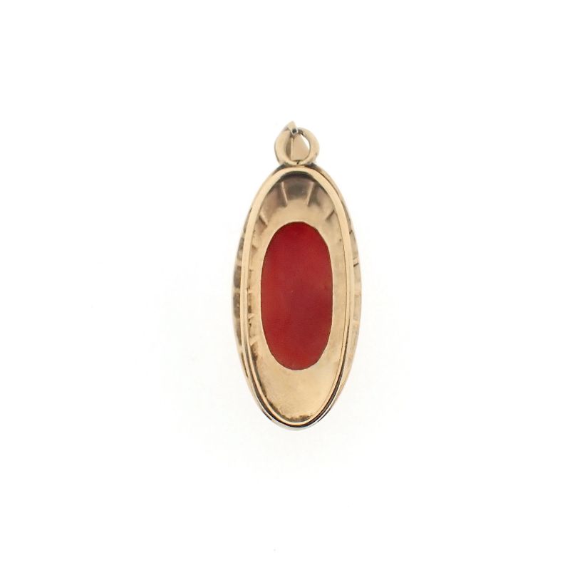 Image 5 of Gold pendant with blood coral
