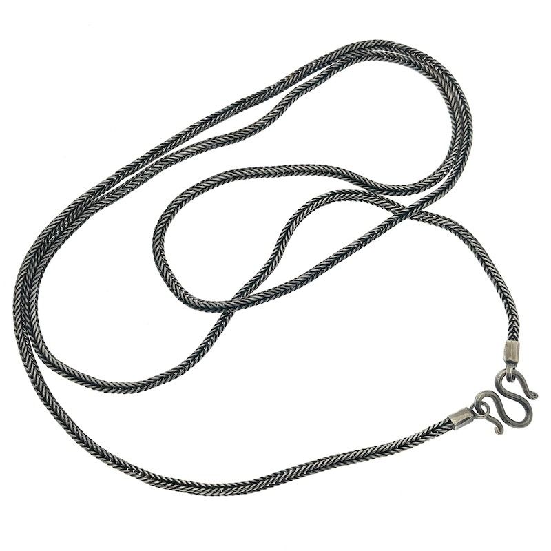 Image 3 of Silver long snake link necklace | 89 cm