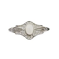Vintage/antique brooch with milk stone; Filigree technique