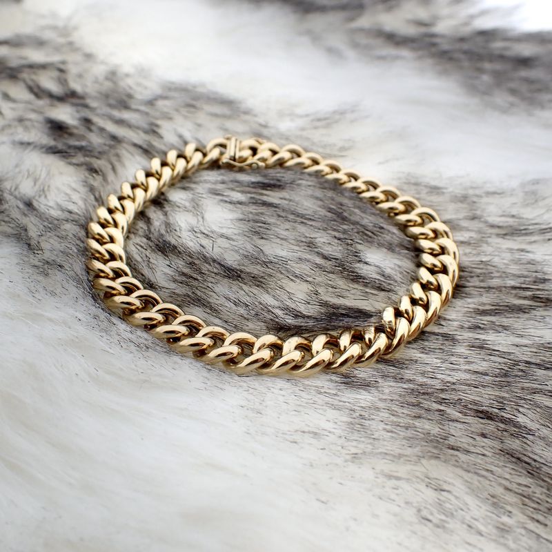 Image 2 of Solid gold gourmet link bracelet | 20 cm