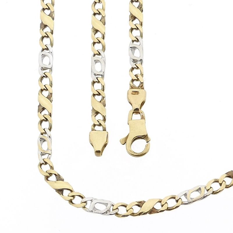 Image 1 of Two-tone gold Figaro link chain