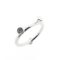 Silver ring with zirconia