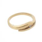 Image 8 of Gold solitaire ring with diamond; 0.02 ct.