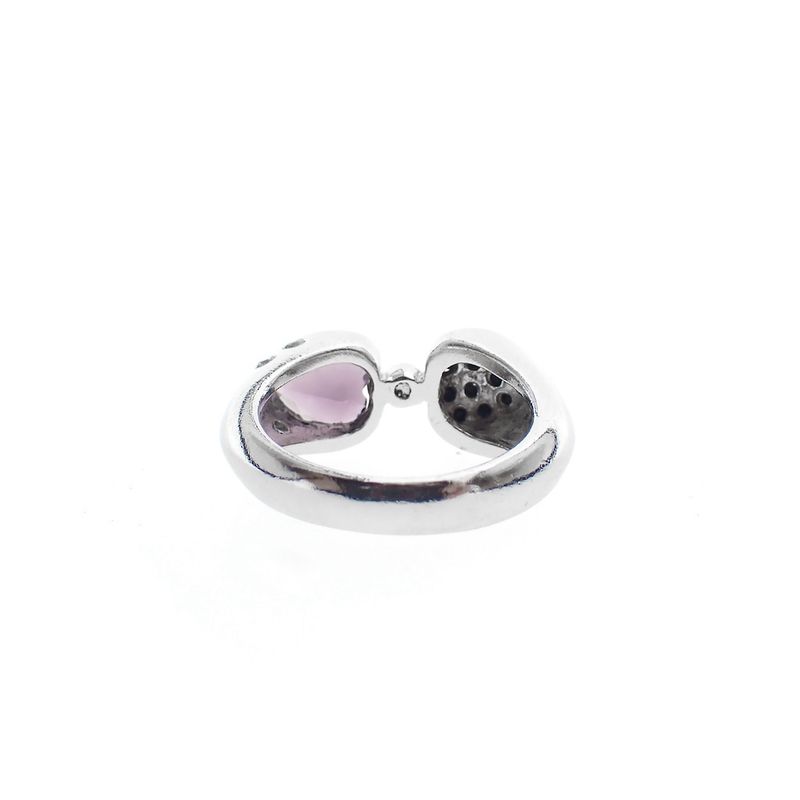 Image 5 of Silver ring with a cluster of gemstones