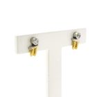 Image 2 of Bicolor gold stud earrings with zirconia
