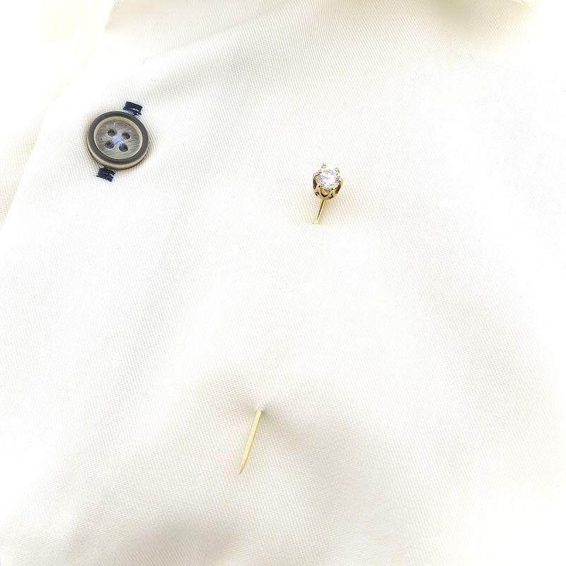 Image 6 of Gold lapel pin with zirconia