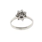 Image 4 of 14K White Gold Flower Ring with Diamond; Size 17.5