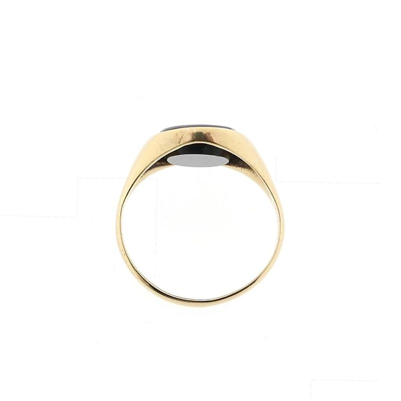 Image 5 of Vintage Gold Signet Ring with Onyx