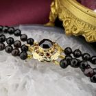 Image 2 of Antique glass bead necklace with gold clasp