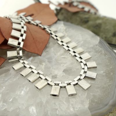 Image 2 of Matted white gold Cleopatra necklace.