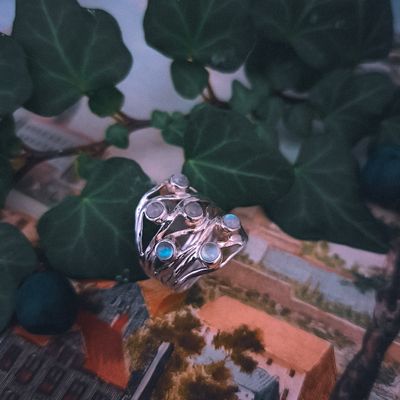 Image 2 of Silver ring with moonstones