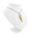 Afbeelding 4 van Gouden hanger van een vis met Turquoise