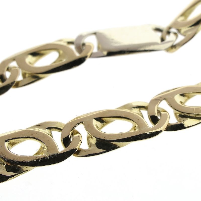 Image 4 of Two-tone gold Figaro link bracelet