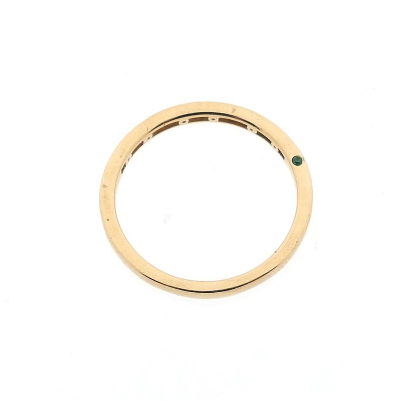 Image 3 of Gold ring with emerald and diamond | 0.10 ct.