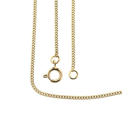 Image 1 of Gold flat gourmet link chain | 44.5 cm