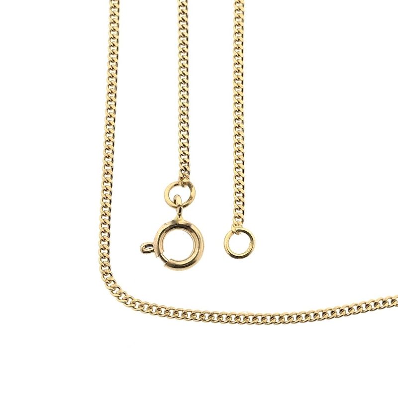 Image 1 of Gold flat gourmet link chain | 44.5 cm