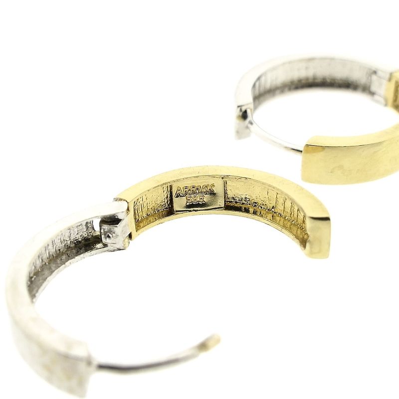 Image 5 of Two-tone gold earrings; Ø 17.5 mm