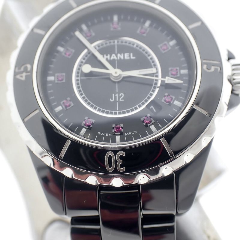 Image 5 of Chanel J12 'Rubi'; Ceramic women's watch with rubies