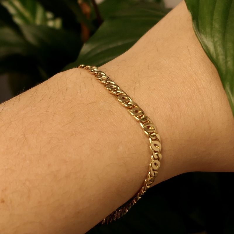Image 8 of Gold navy link bracelet | 18 cm