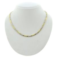 Two-tone gold matte link necklace
