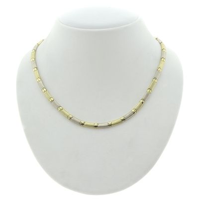 Image 1 of Two-tone gold matte link necklace