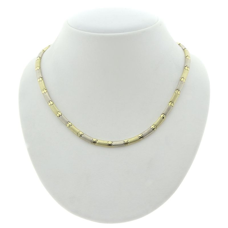 Image 1 of Two-tone gold matte link necklace