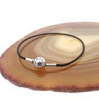 Image 2 of Pandora Essence bracelet; Silver; Black thong | 20 cm