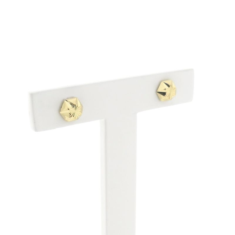 Image 3 of Gold faceted stud earrings