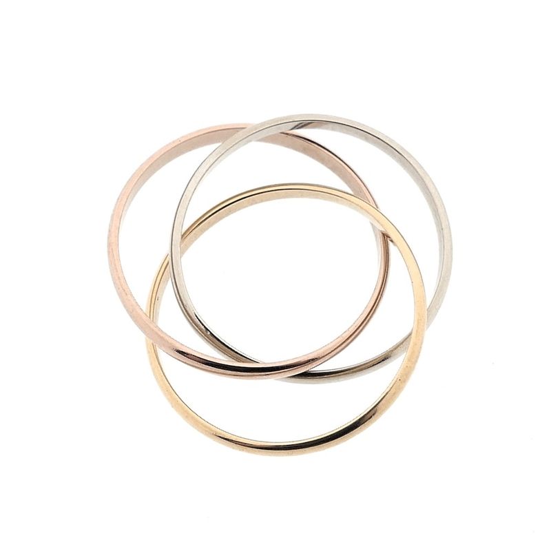 Image 2 of Tricolor gold trinity ring