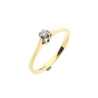 Image 1 of Bicolor gold solitaire ring with diamond; 0.045 ct.