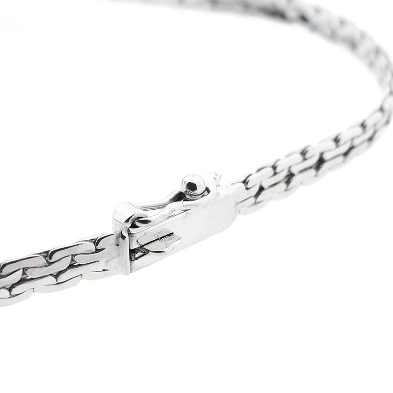Image 5 of White Gold Cardano Link Bracelet with Sapphire & Diamonds