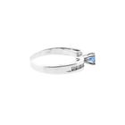 Image 5 of White gold solitaire ring with white and blue diamonds; 0.74 ct.