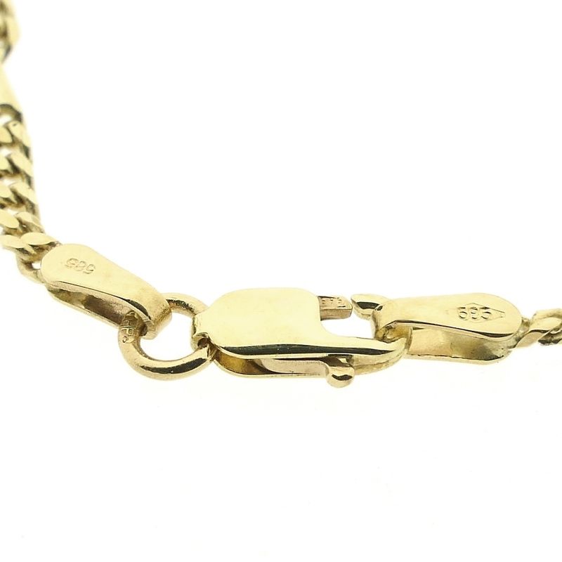 Image 3 of Gold closed Figaro link bracelet | 19 cm