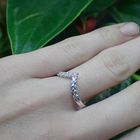 Image 2 of Silver women's ring with zirconia | V-shape