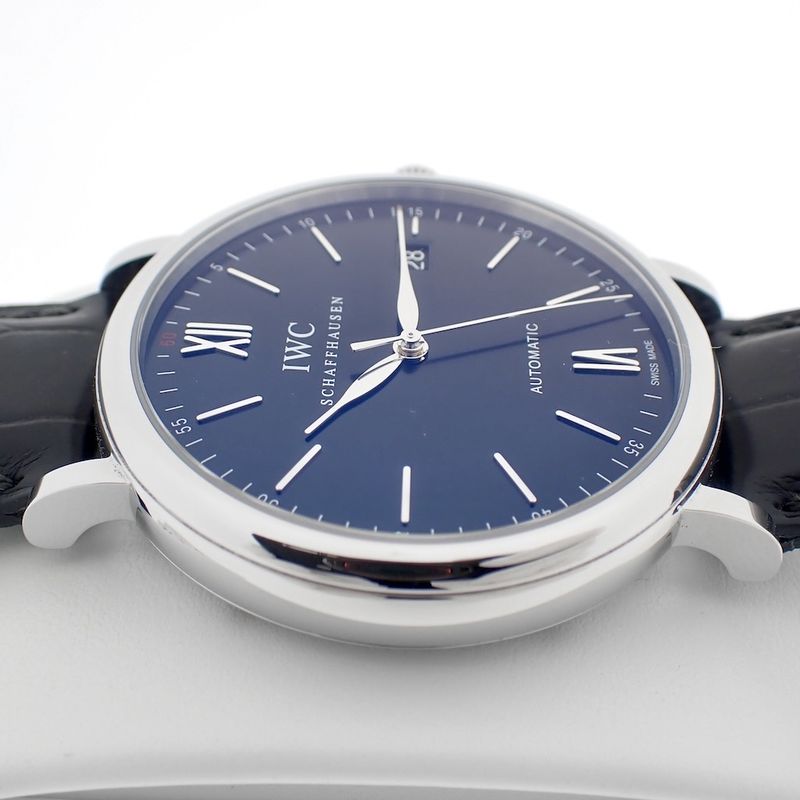 Image 9 of IWC Portofino; Automatic men's watch with leather strap