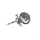 Image 8 of Vintage silver locket ring with blood coral