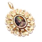 Image 4 of Vintage two-tone gold pendant with enamel portrait