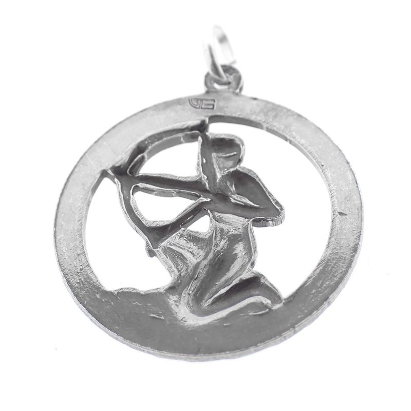 Image 5 of Silver zodiac sign pendant; Sagittarius