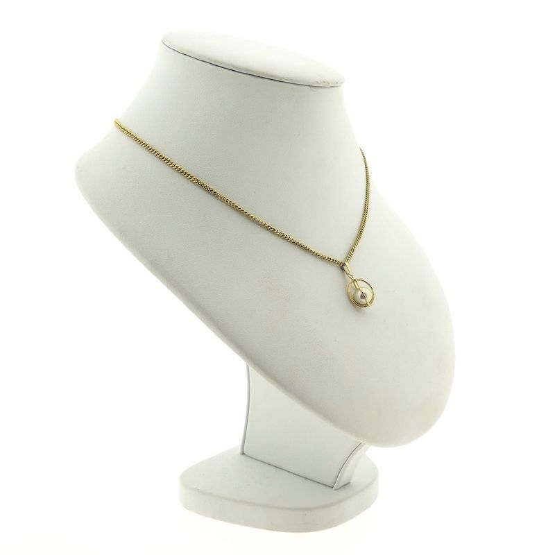 Image 6 of Gold abstract pendant with pearl