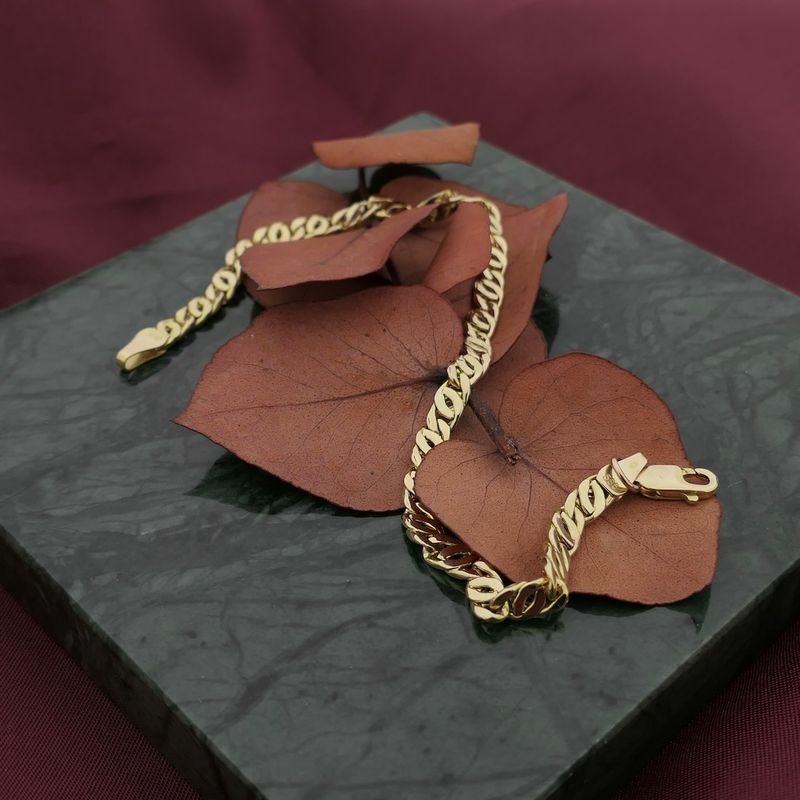 Image 9 of Gold navy link bracelet | 18 cm