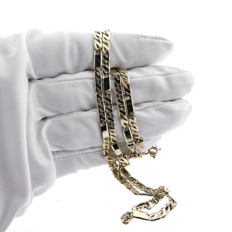 Image 6 of Gold closed Figaro link chain