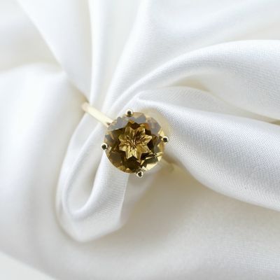 Image 2 of Gold solitaire ring with citrine